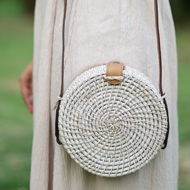 IVORY CANE SLING BAG