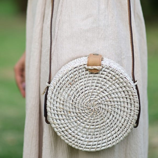 IVORY CANE SLING BAG
