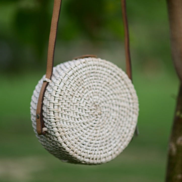 IVORY CANE SLING BAG
