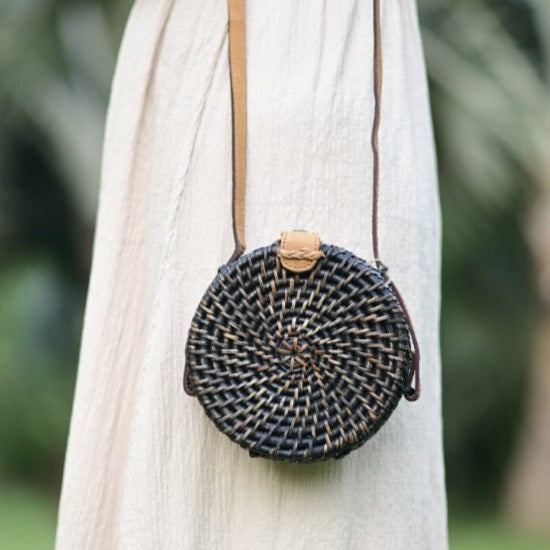 CHARCOAL CANE SLING BAG