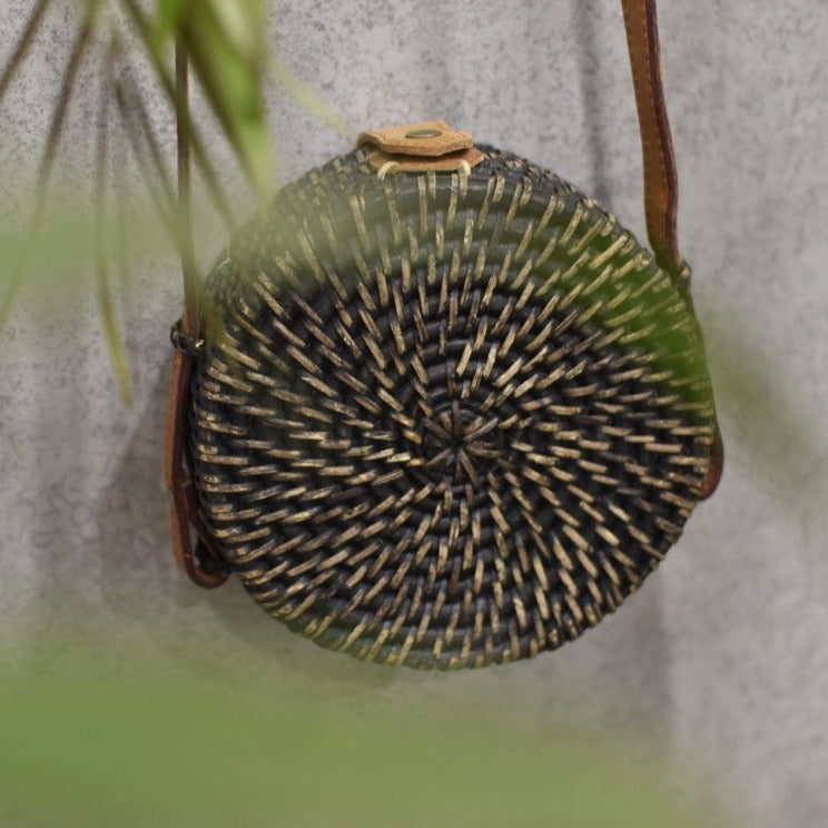 CHARCOAL CANE SLING BAG