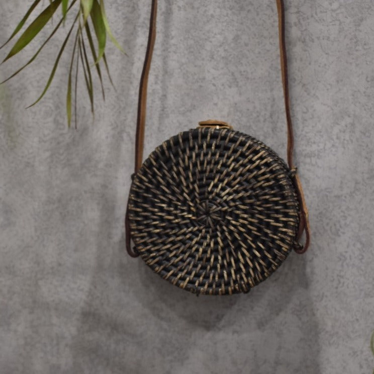 CHARCOAL CANE SLING BAG