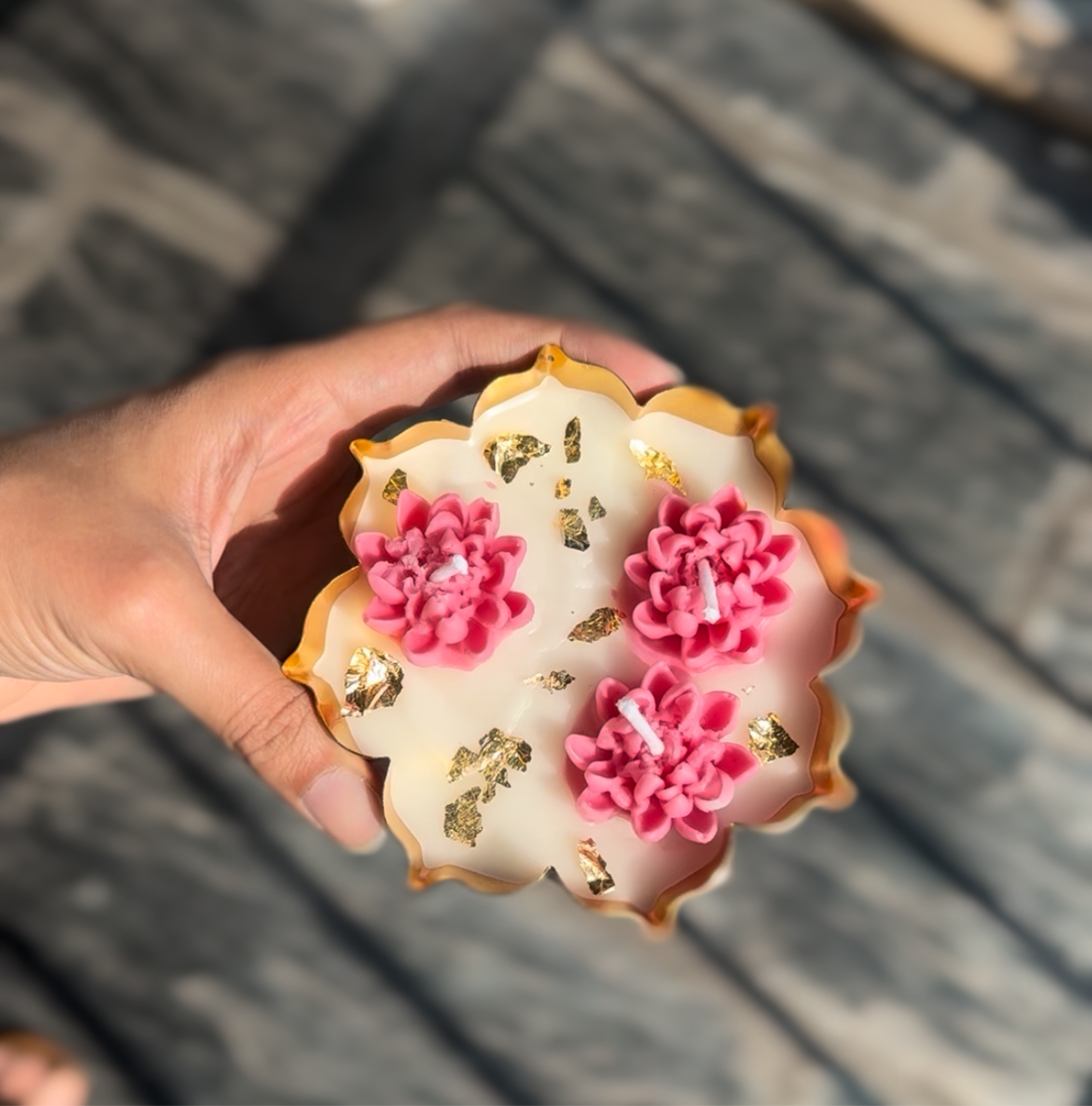 PINK LOTUS URLI CANDLE