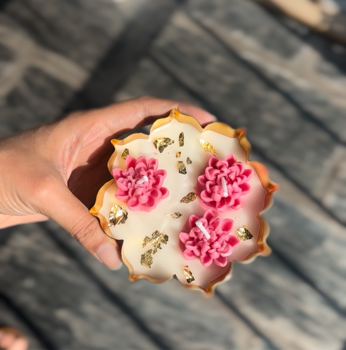 PINK LOTUS URLI CANDLE