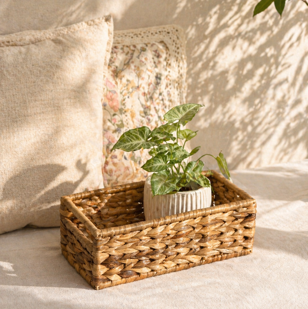 WATER HYACINTH RECTANGULAR TRAY