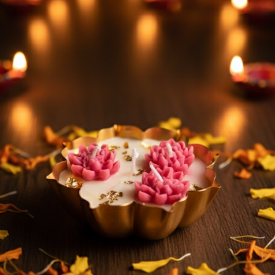 PINK LOTUS URLI CANDLE