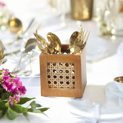 RATTAN CUTLERY HOLDER