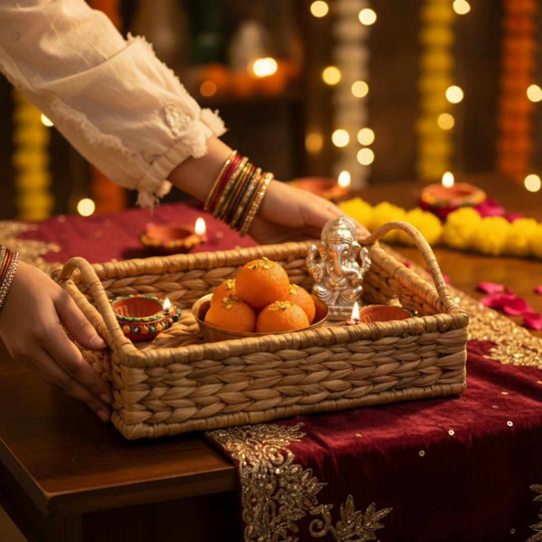WATER HYACINTH SQUARE TRAY