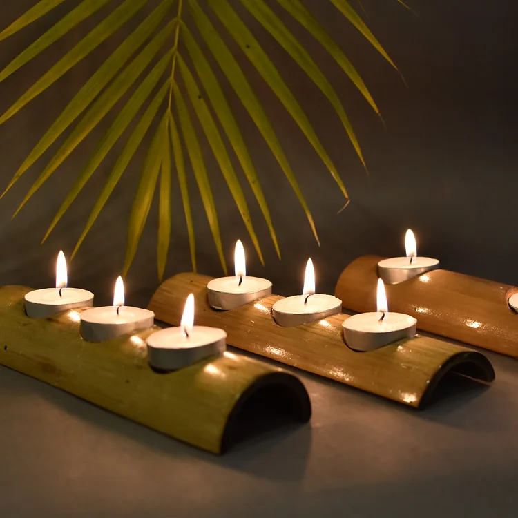 BAMBOO CANDLE HOLDER