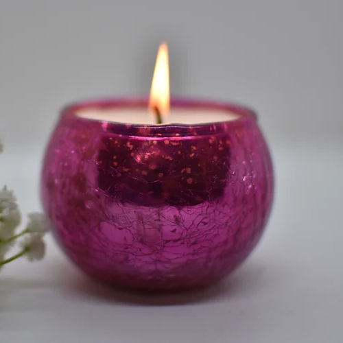 CRACKLED GLASS CANDLE