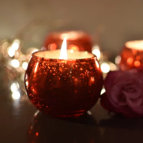 CRACKLED GLASS CANDLE