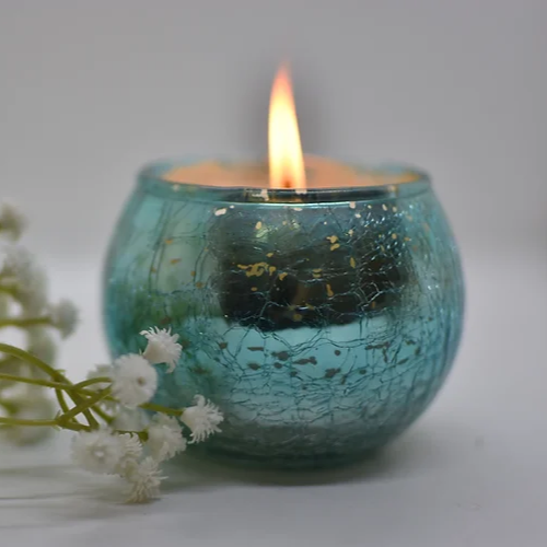 CRACKLED GLASS CANDLE